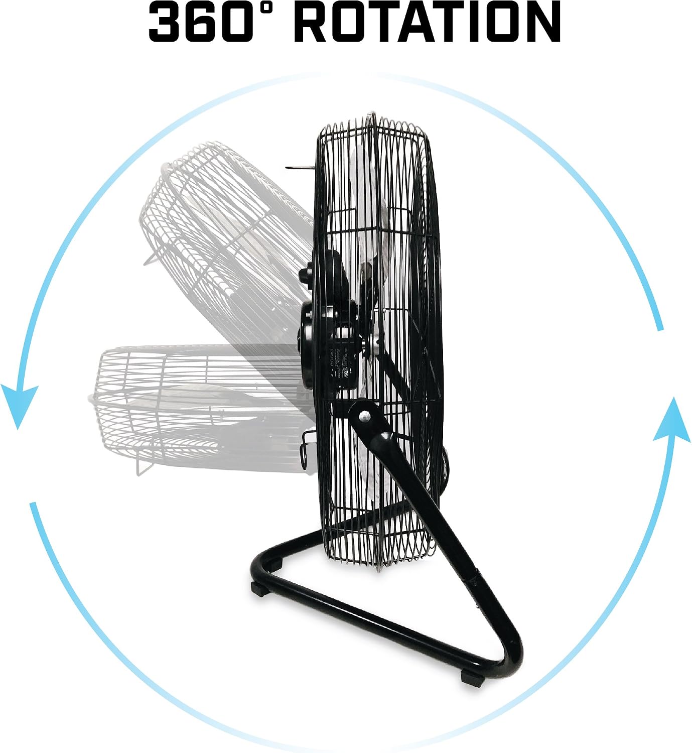 B-Air Firtana 20" High Velocity Electric Garage Floor Fan for Industrial and Home Use with 3-Speeds and Tilt Adjustable Fan Head, SAFF-20, Black