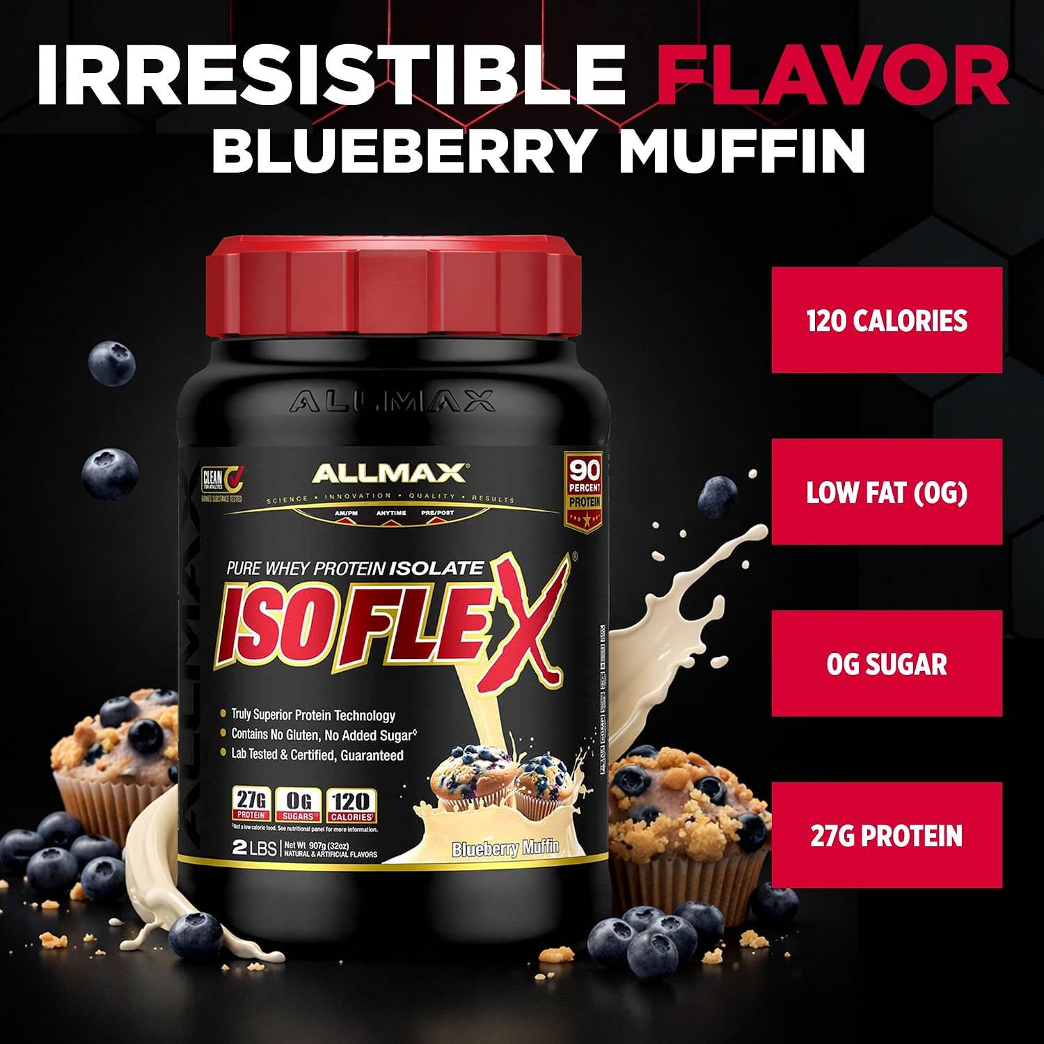 ALLMAX ISOFLEX Whey Protein Isolate, Chocolate Peanut Butter, 5 lb