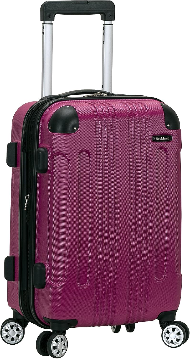 Rockland London Hardside Spinner Wheel Luggage, White, 3-Piece Set (20/24/28)