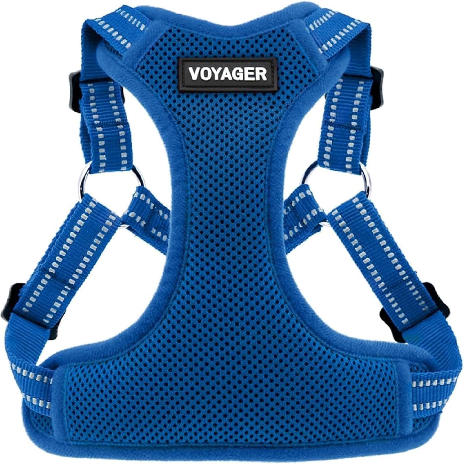 Voyager Step-in Flex Adjustable Dog Harness - Black, Medium | 17 - 21" in Chest, Fully Adjustable, Reflective Bands, All Weather Breathable Air Mesh, Lightweight, Fast Drying