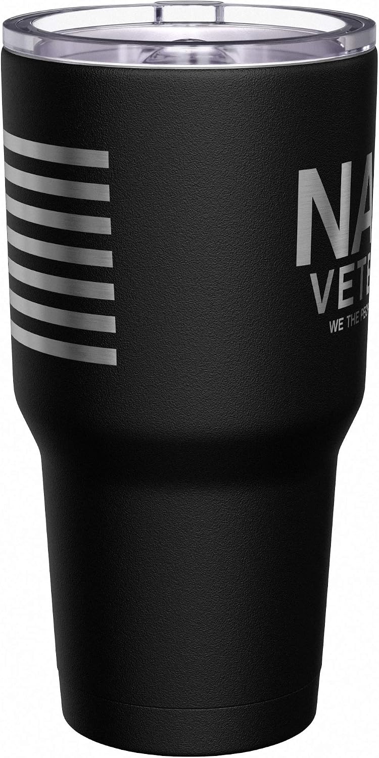 We The People Holsters - Navy Veteran Travel Mug - American Flag Coffee Tumbler - Military Double Insulated Tumbler - 30 oz
