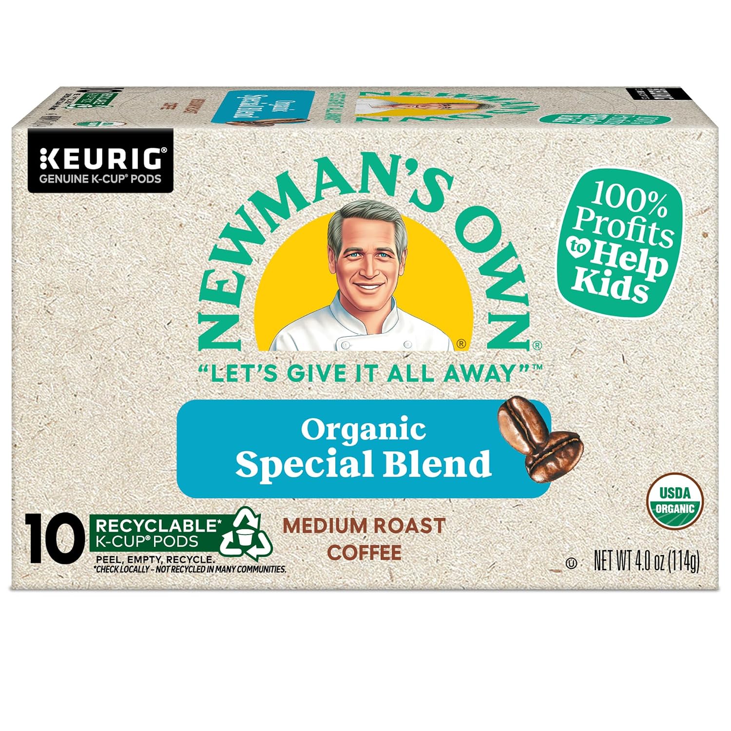 Newman's Own Organics Special Blend Keurig Single-Serve K-Cup Pods, Medium Roast Coffee, 96 Count