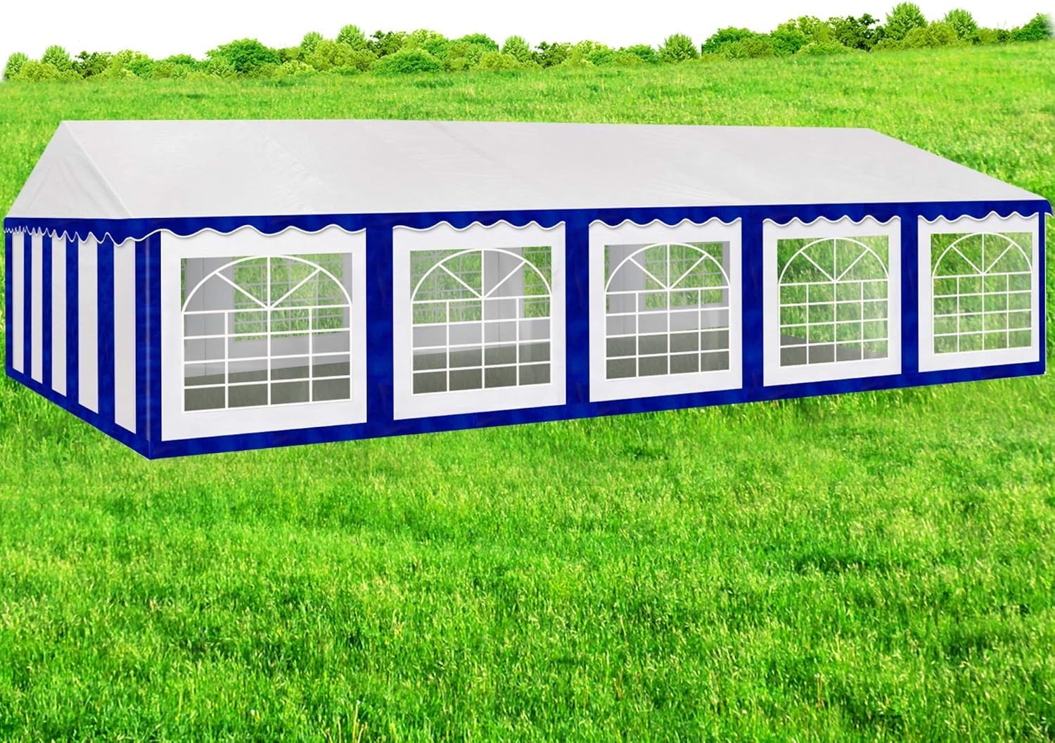 AMERICAN PHOENIX Party Tent 20x20 ft Heavy Duty Canopy Shelter for Wedding Event Fair with Fire Retardant Roof with Sidewalls and Windows White (20x20 - PE)