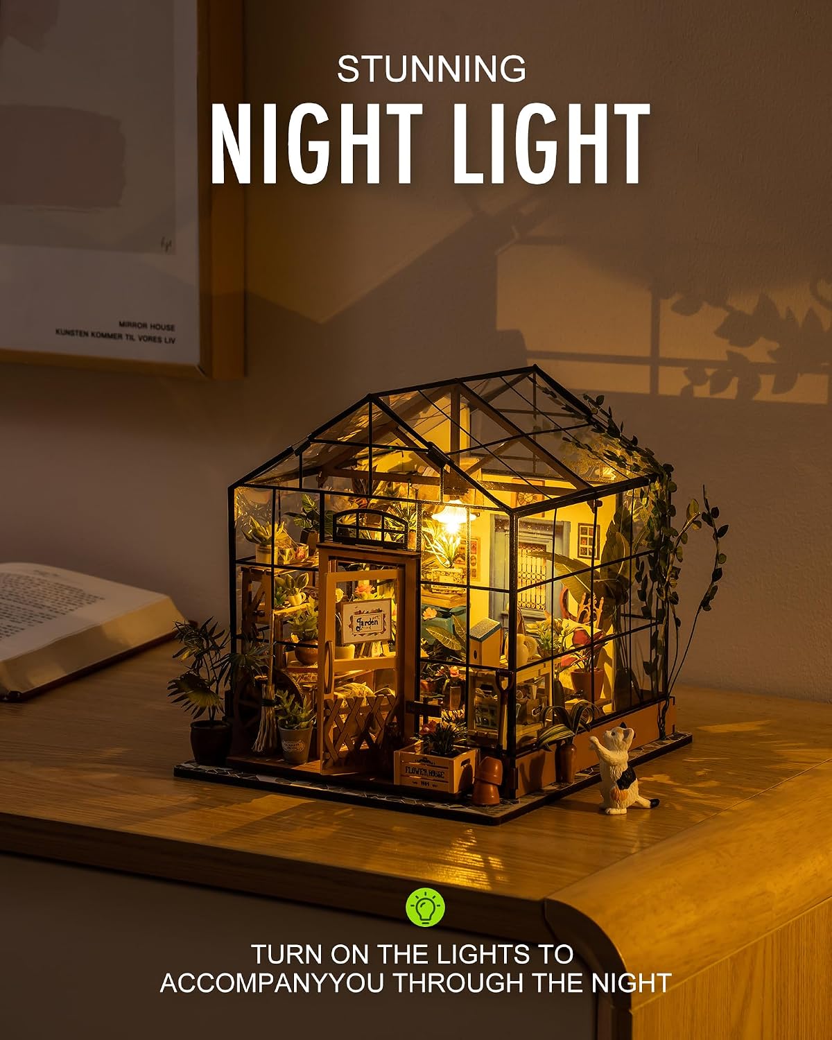 Rolife DIY Miniature Greenhouse Kits for Adults - Cathy's Flower House | Beginner-Friendly Diorama Kits Mayberry Street Tiny House For Adults