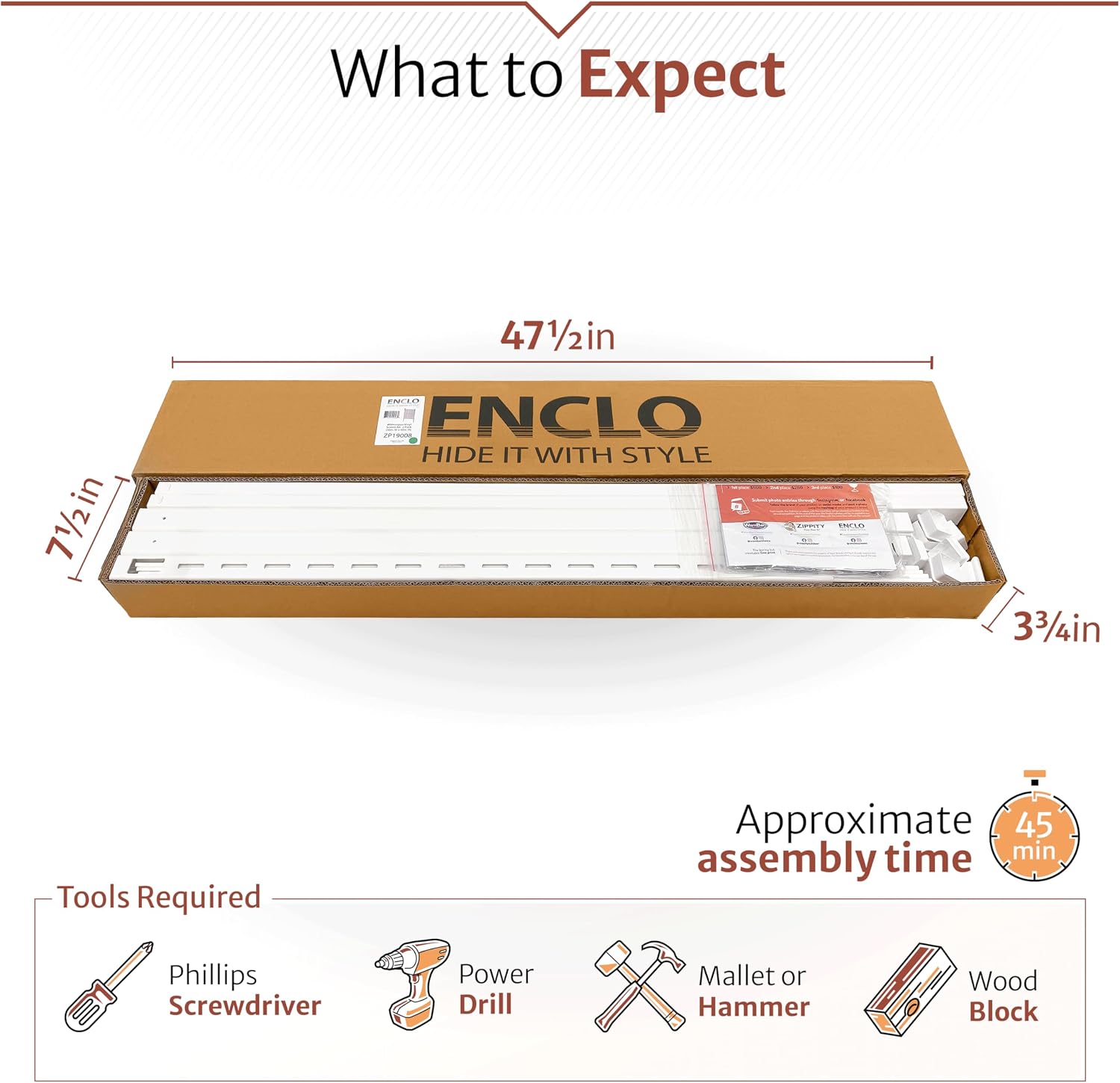Enclo Wilmington Privacy Screen 2pk, White Vinyl DIY No Dig Kit | 45.5inH x 36.5inW, 2 Panels, ZP19008