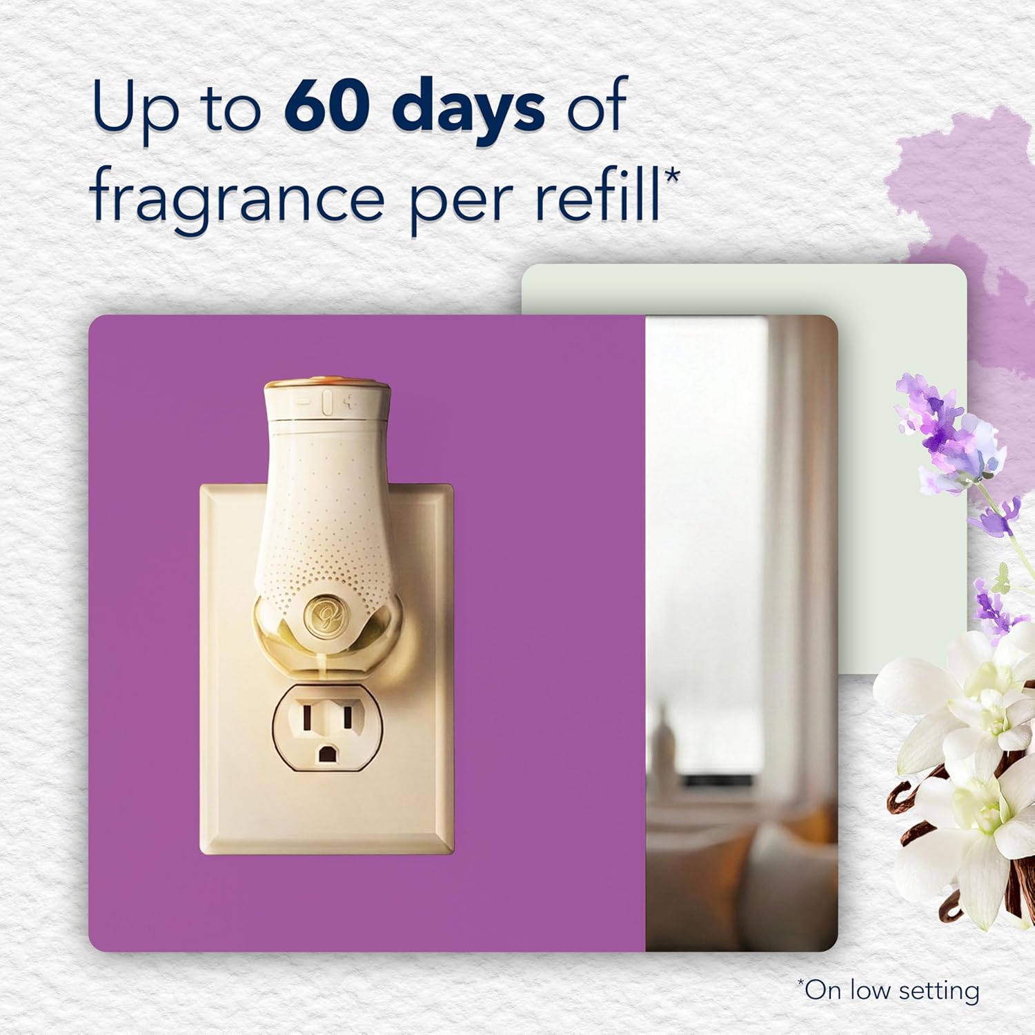 Glade PlugIns Refills Air Freshener, Scented and Essential Oils for Home and Bathroom, Tranquil Lavender & Aloe, 1.34 Fl Oz, 2 Count