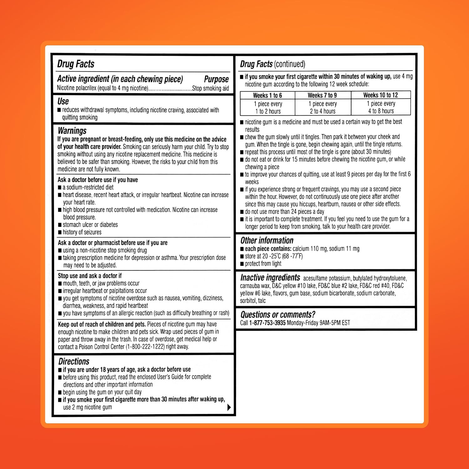 Rugby Polacrilex 4mg Nicotine Gum, Original Flavor, 110 Count (1-Pack) | Sugar-Free Stop Smoking Aid, Helps Reduce Nicotine Cravings and Withdrawal Symptoms, 12-week Schedule