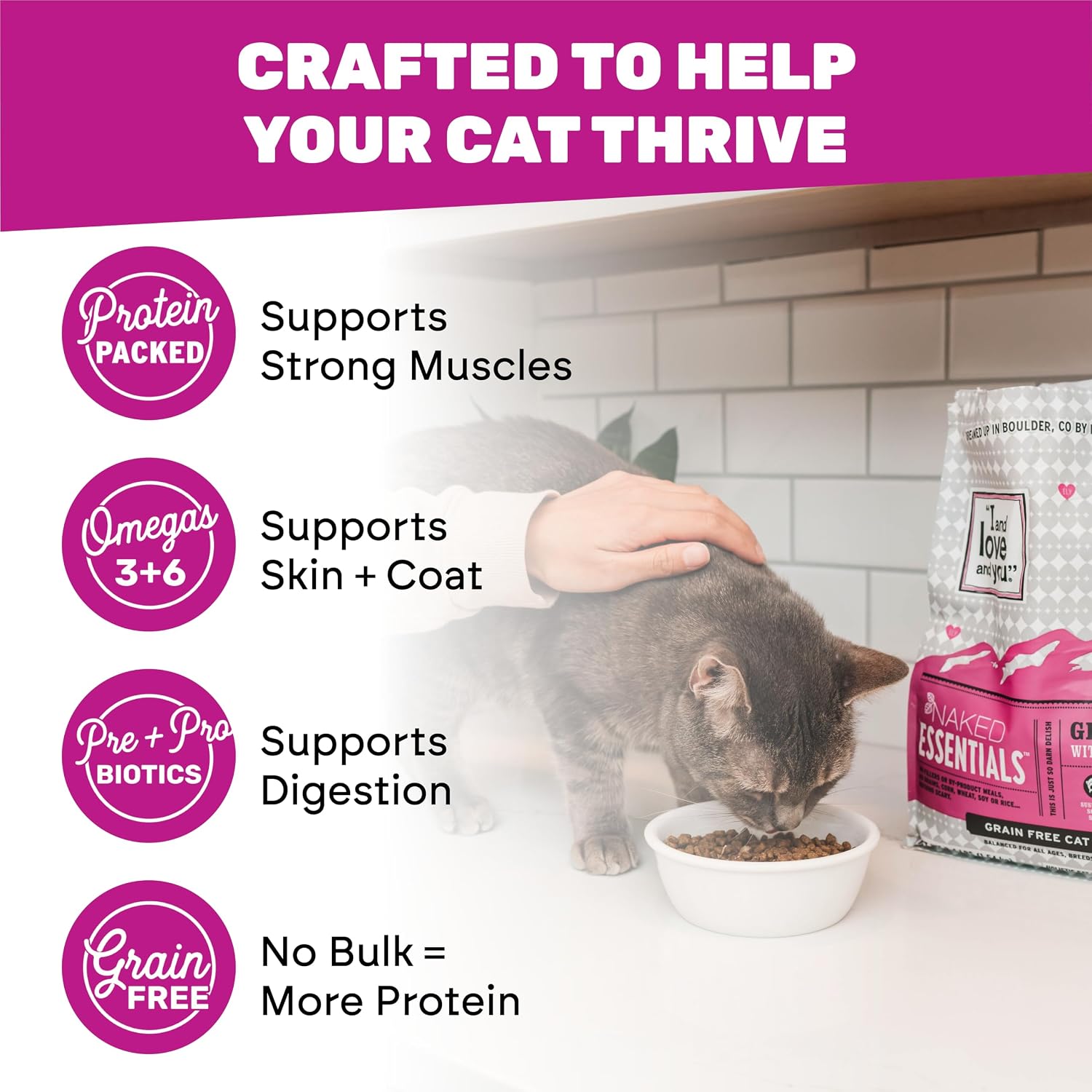 I and love and you Naked Essentials Dry Cat Food - Salmon + Trout - Grain Free, Real Meat, No Fillers, Prebiotics + Probiotics, 3.4lb Bag