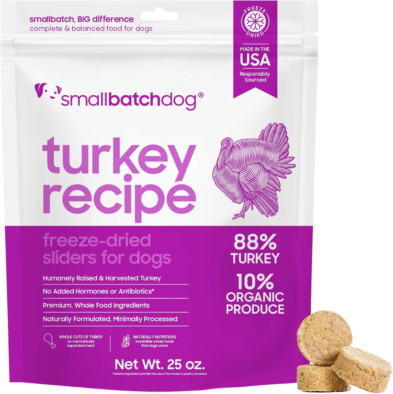 smallbatch Freeze Dried Raw Dog Food, Grass-Fed Beef Recipe, 14 oz | High Protein Dog Food, Grain-Free, Single Protein, for Picky Eaters, Hydrate & Serve, All Life Stages, Puppies & Adult Dogs
