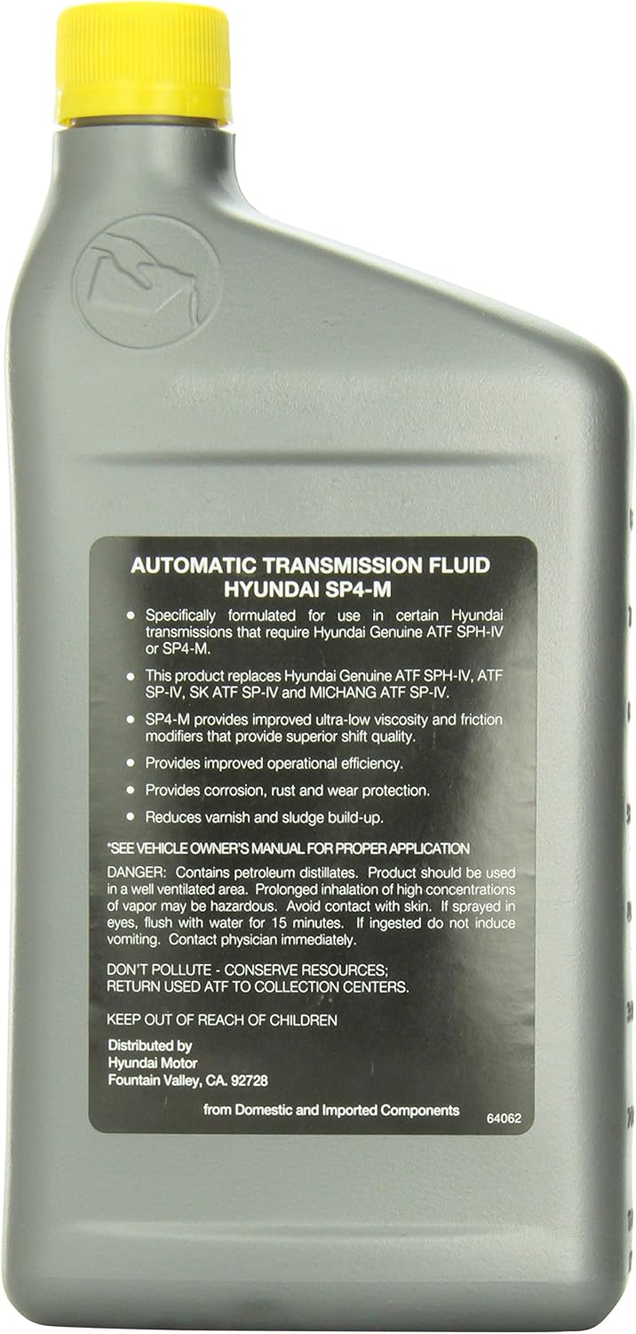 Genuine Hyundai 00232-19057 ATF SP-IV Automatic Transmission Fluid, 1 Quart (946 mL)