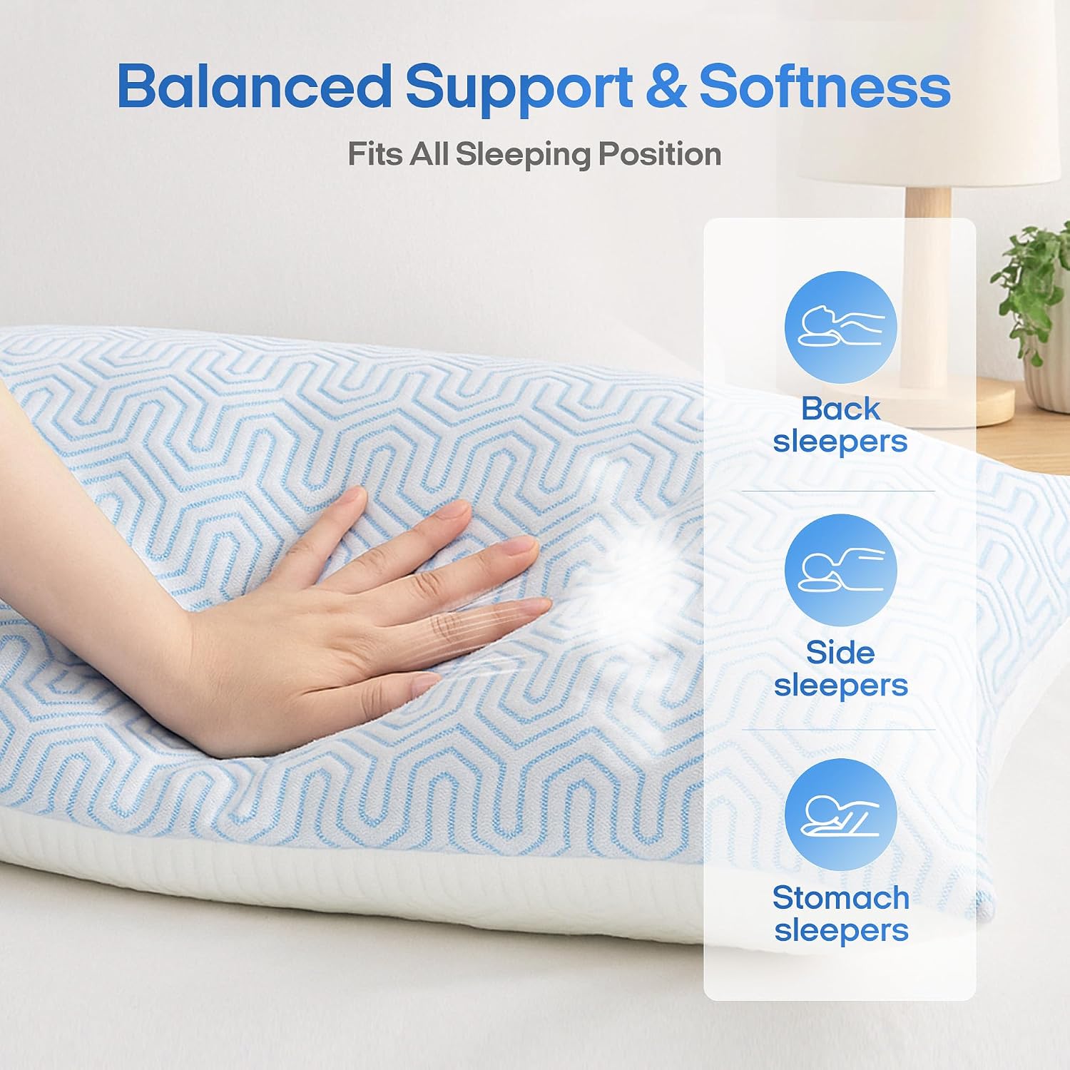 puredown® Goose Feathers and Down White Pillows with 100% Cotton Cover, Bed Sleeping Hotel Collection Pillows Set of 2, Standard Size