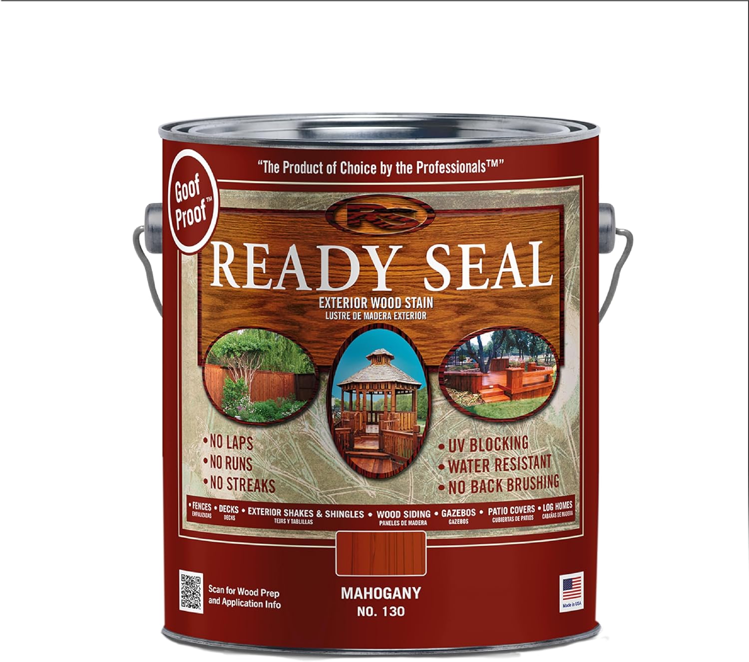 Ready Seal 7966104 5 gal Pail Exterior Wood Stain & Sealer, Light Oak