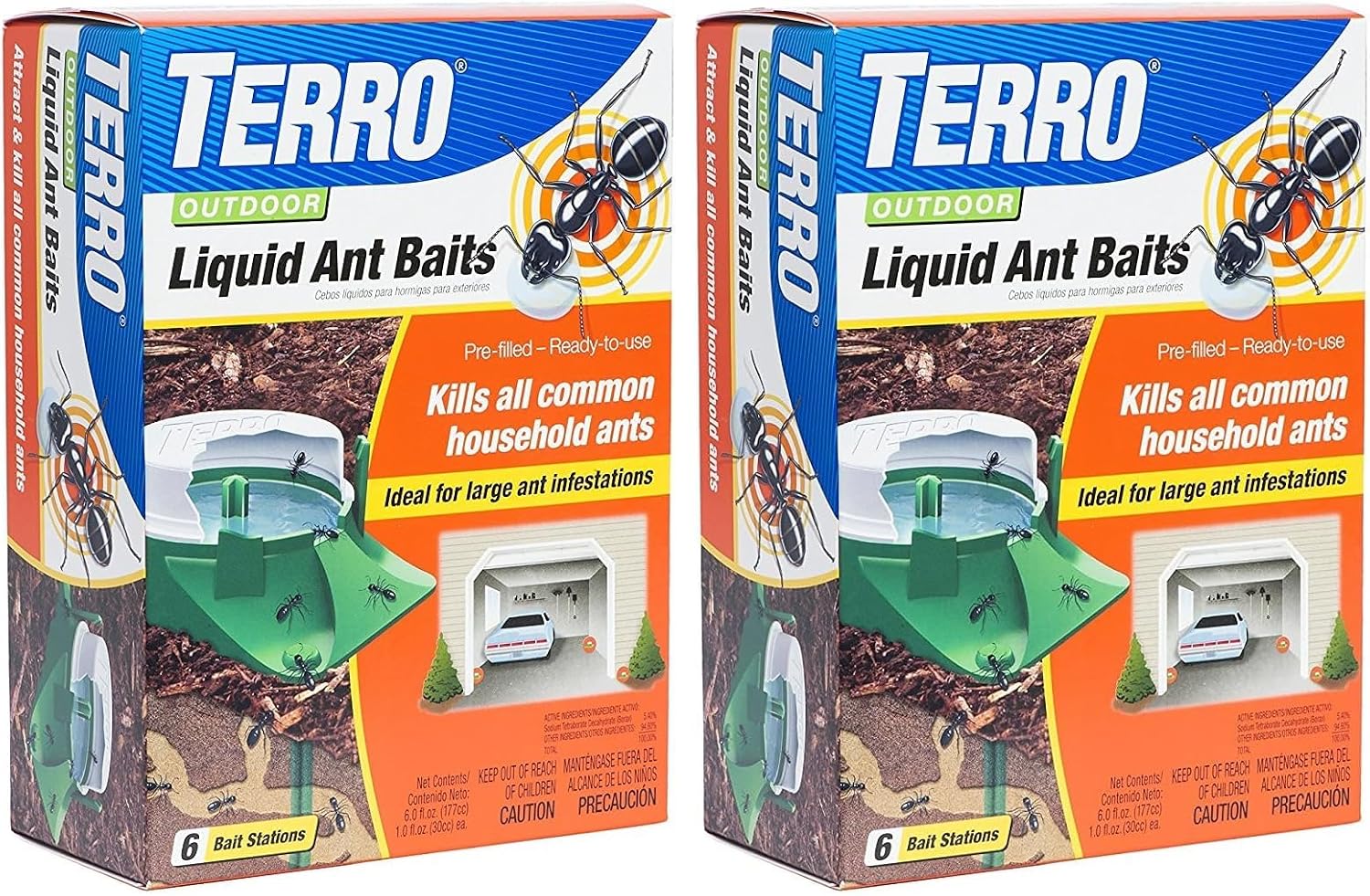 Terro 1806 Outdoor Liquid Ant Baits, 1.0 fl. oz. - 6 count