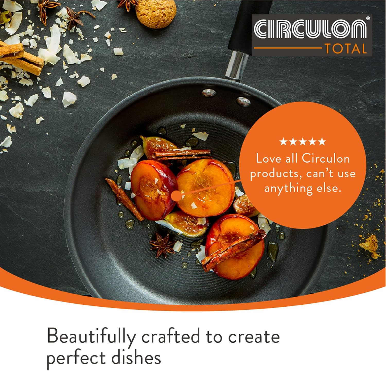 Circulon - Total - Saute Pan with Lid 28cm - Durable Non Stick - Hard Anodised - Induction - Oven and Dishwasher Safe - Lifetime Guarantee