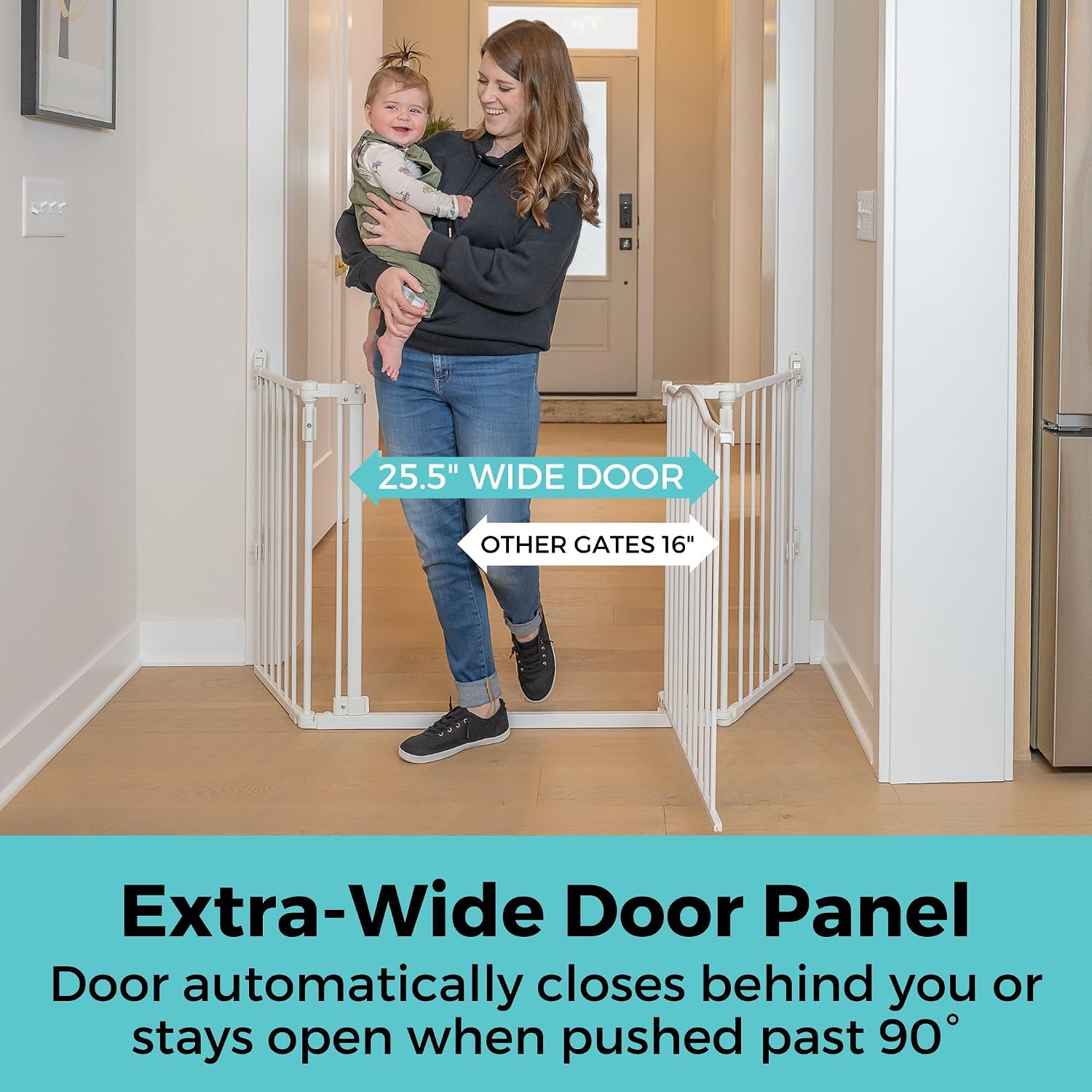 Toddleroo by North States - Deluxe Décor Safety Gate: Hardware Mounted Extra Wide Metal Baby Gate - Adjustable Child Gate - 38.3 to 72 Inches Wide - 30 Inches Tall - Matte Bronze