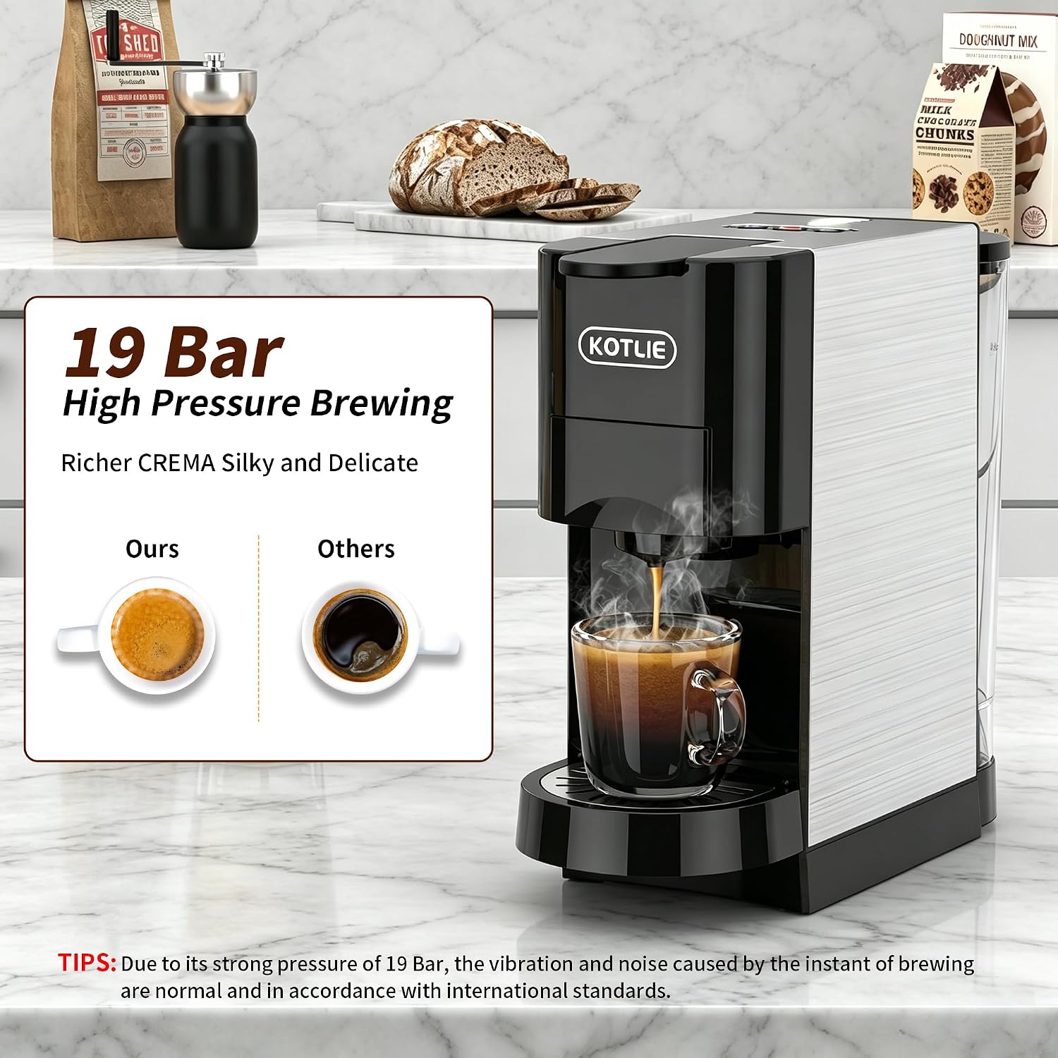 5 in 1 Single Serve Coffee Maker for K-Cup Pods, Nespresso Original, Dolce Gusto, ESE 44mm and Ground Coffee