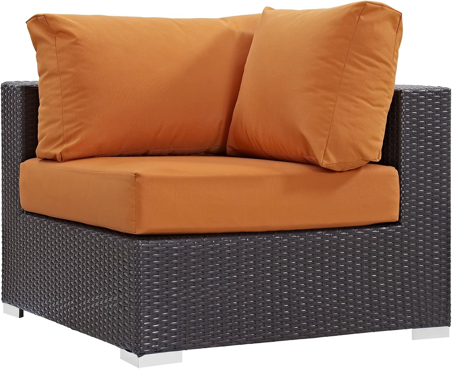 Modway Convene Wicker Rattan Outdoor Patio Loveseat in Espresso White