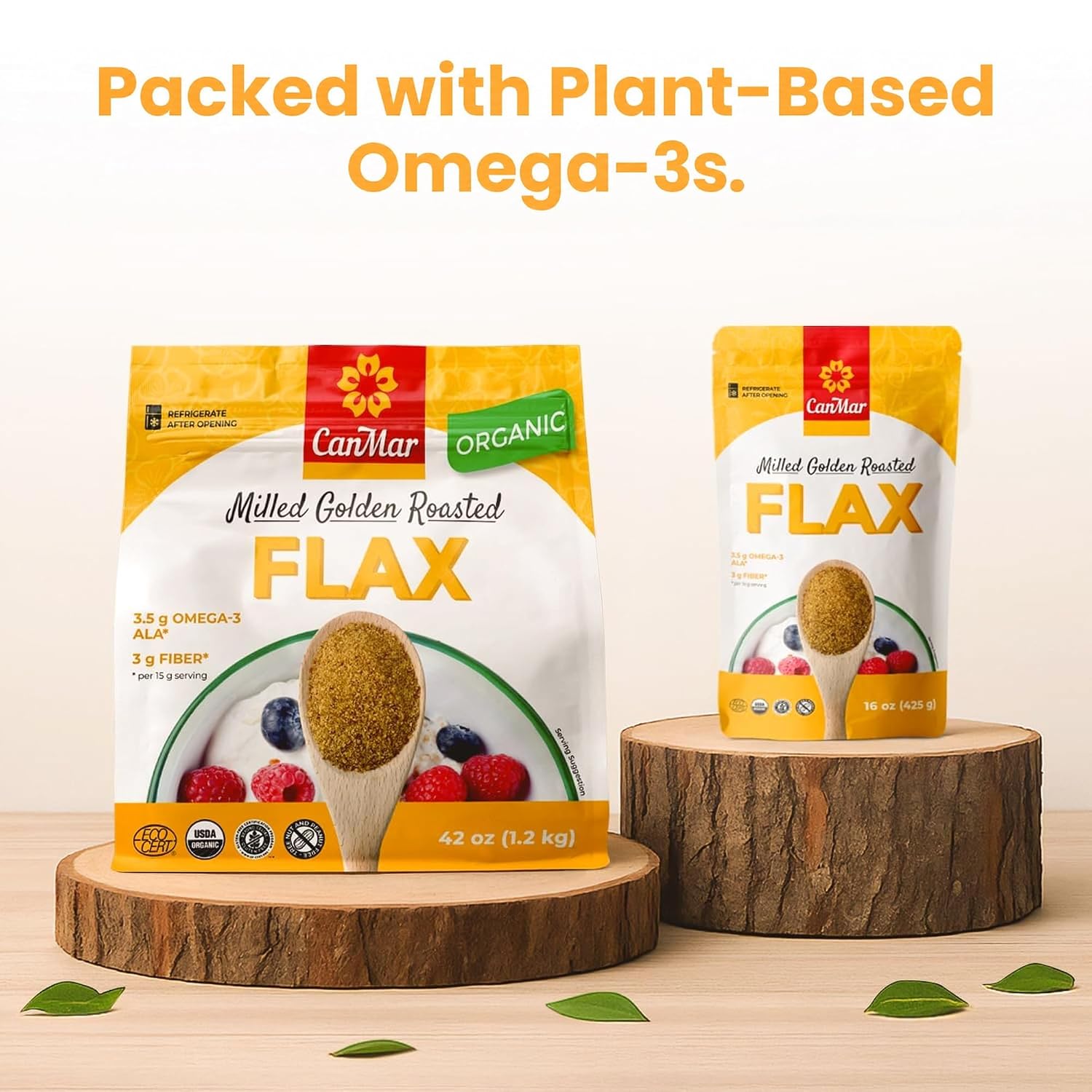 Ground Flaxseed 42 oz, Cold Milled Golden Roasted Flaxseed Meal Powder | Roasted, Non-GMO, gluten free, vegan, omega-3 ALA, fiber, linseed, linaza molida, smoothies and baking