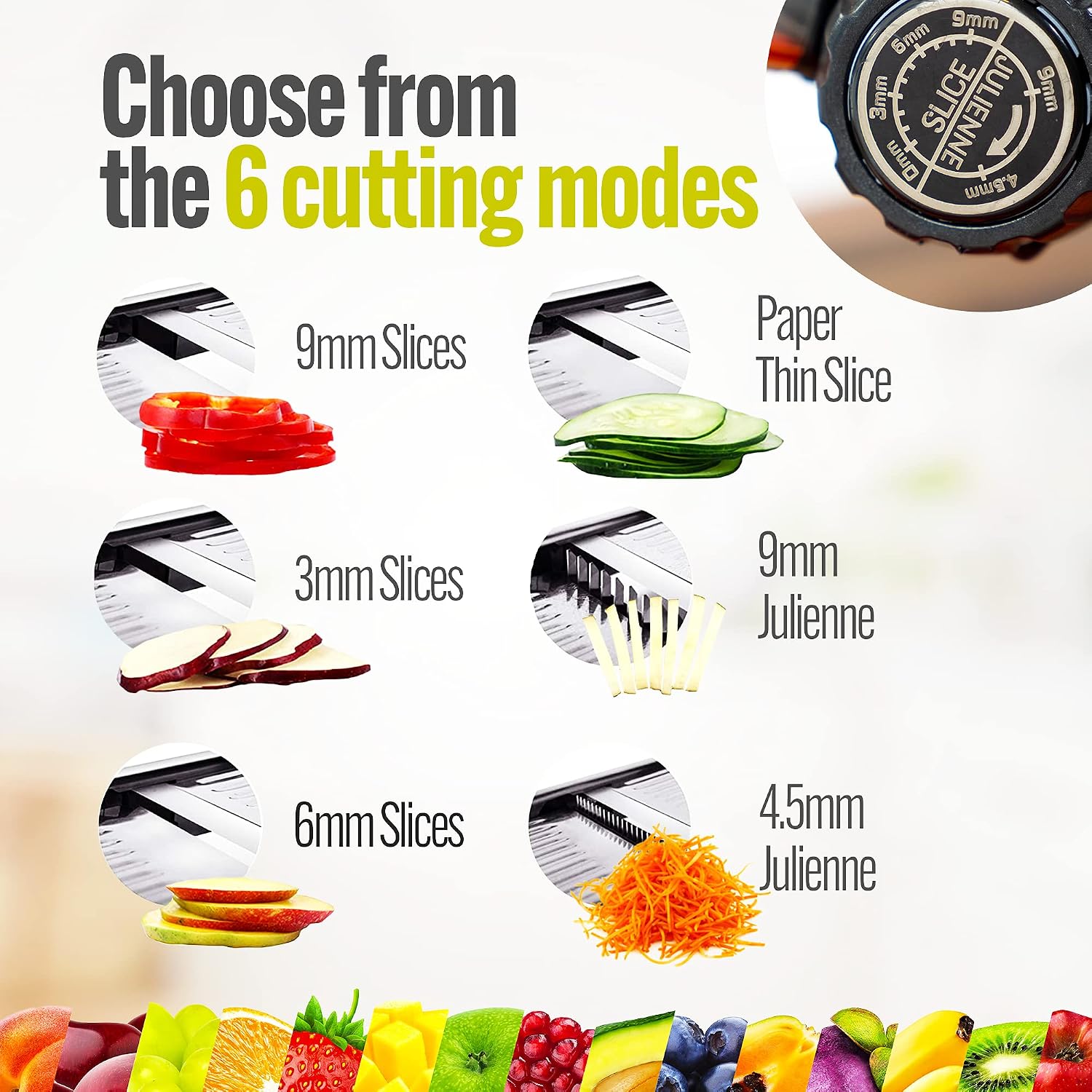 Stainless Steel Mandoline Slicer for Kitchen – 6-Setting Adjustable, 16.5 x 5 In. Platform, Hand Guard, Cut-Resistant Gloves – Vegetable Chopper