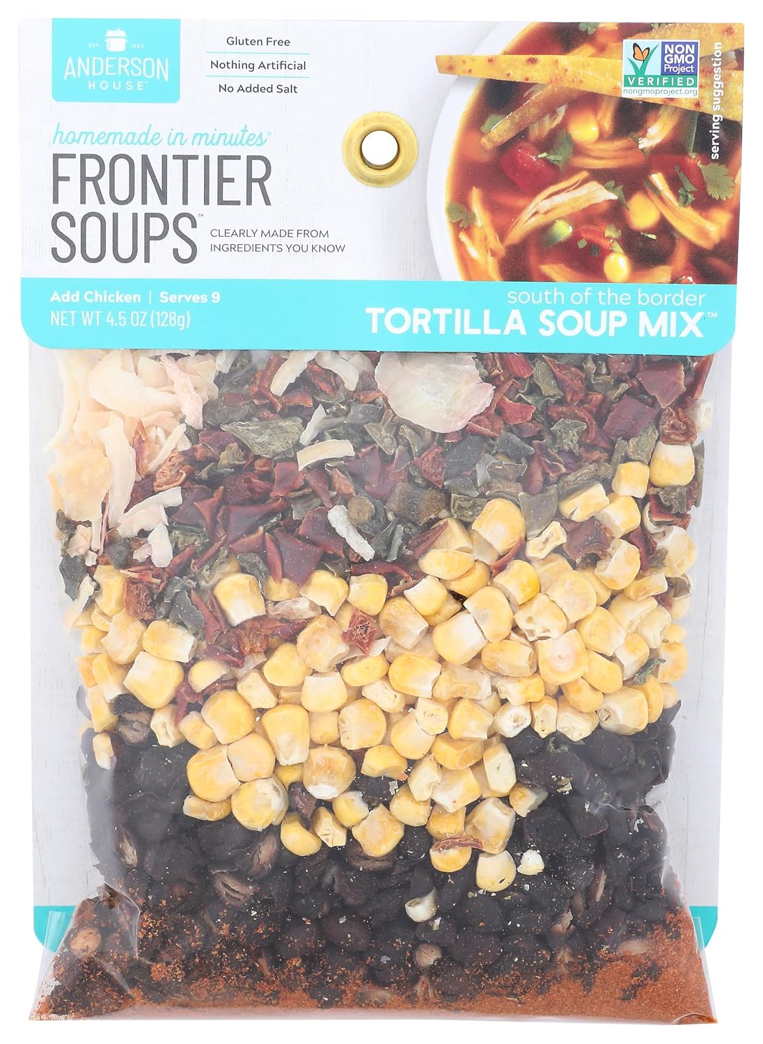 Frontier Soups Homemade In Minutes Soup Mix, South of The Border Tortilla, 4.5 Ounce