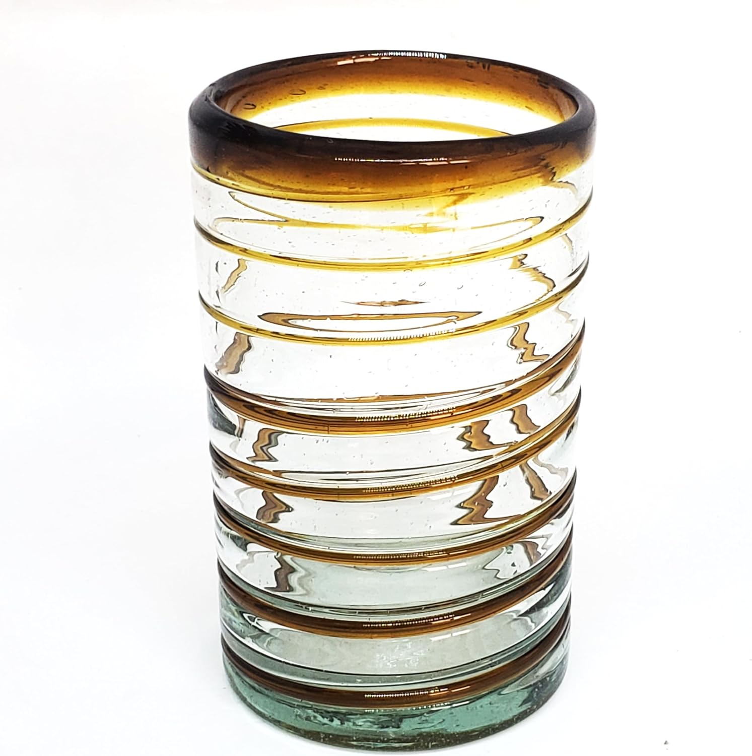 Cobalt Blue Spiral 14 oz Drinking Glasses (set of 6), Recycled Glass, Lead-free, Toxin-Free (Drinking)