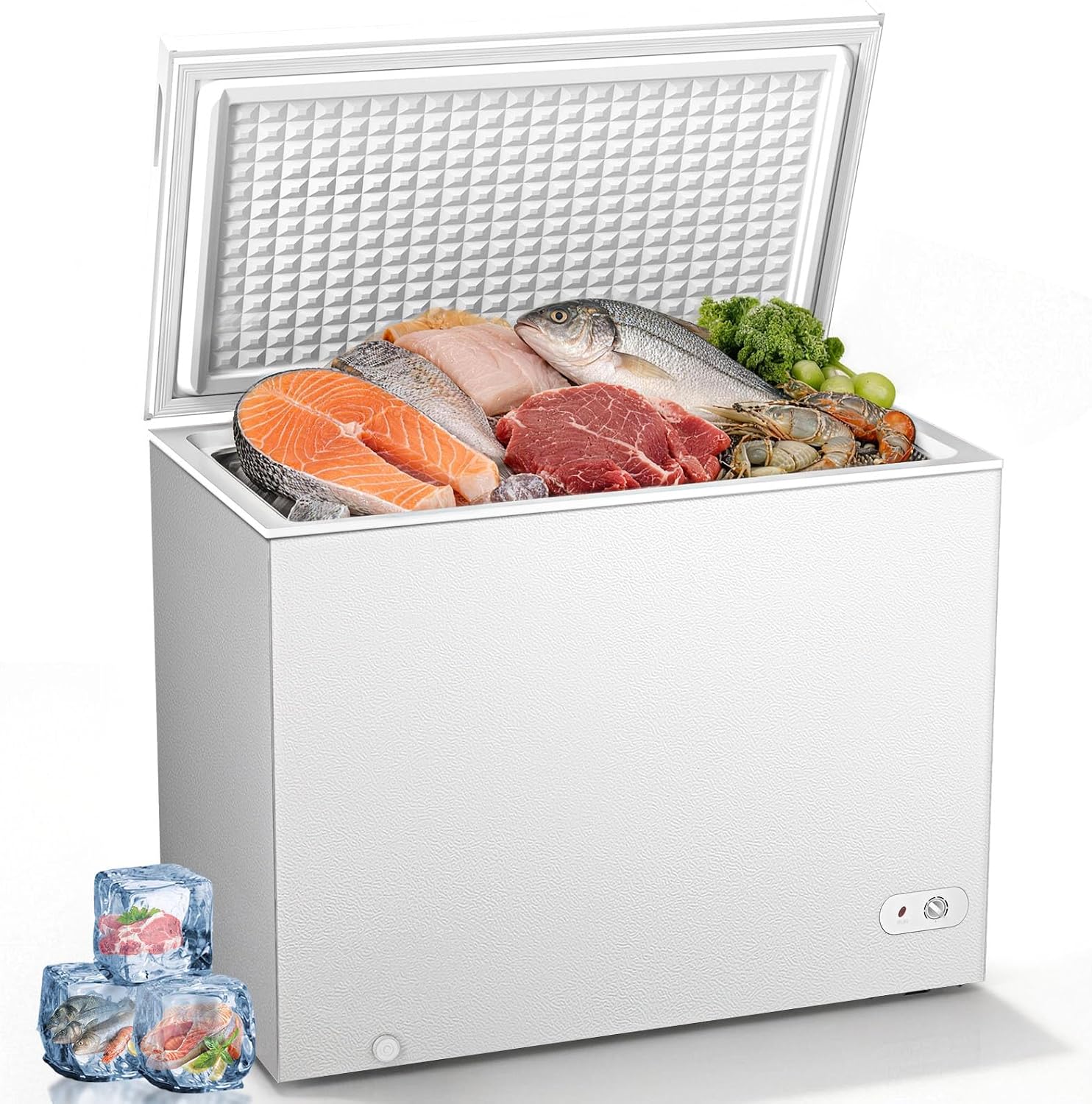 Kismile 7.0 Cubic Feet Chest Freezer, Deep Freezer for Home, Black