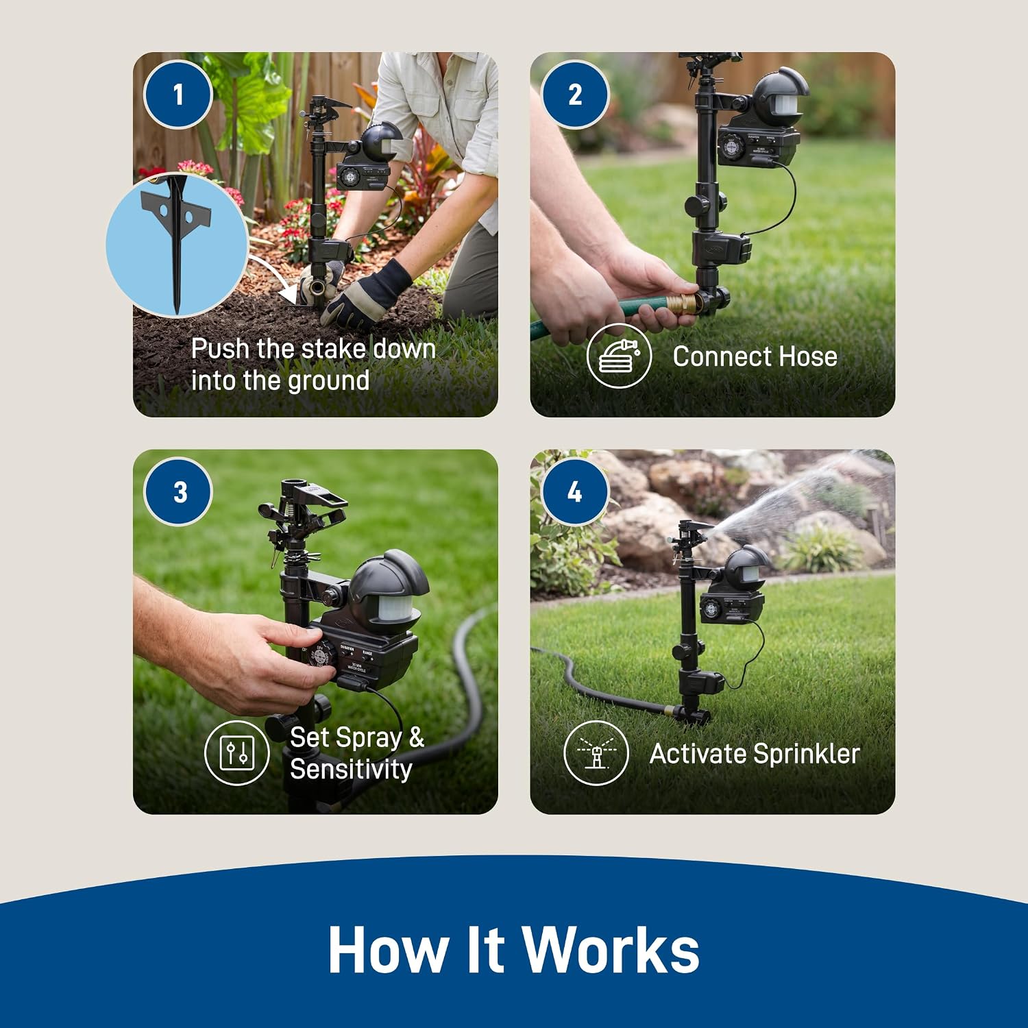 Orbit Yard Enforcer Motion-Activated Sprinkler - Outdoor Animal Repeller & Lawn Protector - Motion Sensor - Multi-Angle Detection - Weatherproof