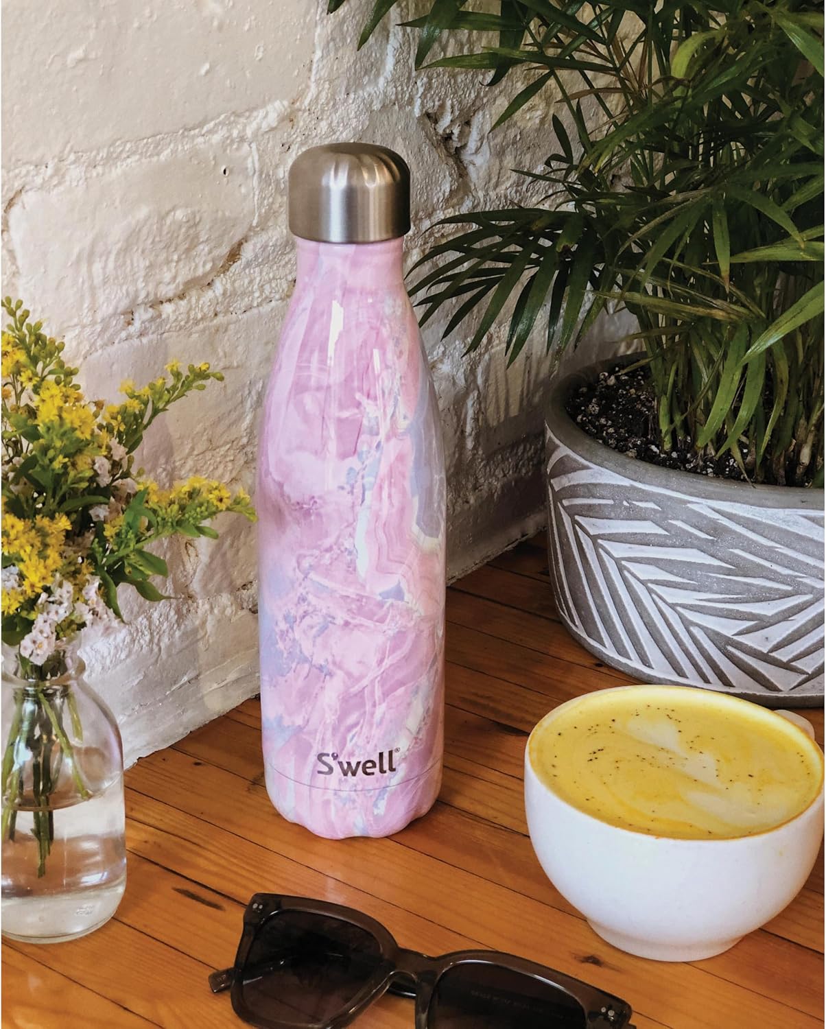 S'well Stainless Steel Water Bottle, 17oz, Blue Suede, Triple-Layered Vacuum Insulated Containers Keeps Drinks Cold for 36 Hours and Hot for 18, BPA Free, Perfect for On the Go