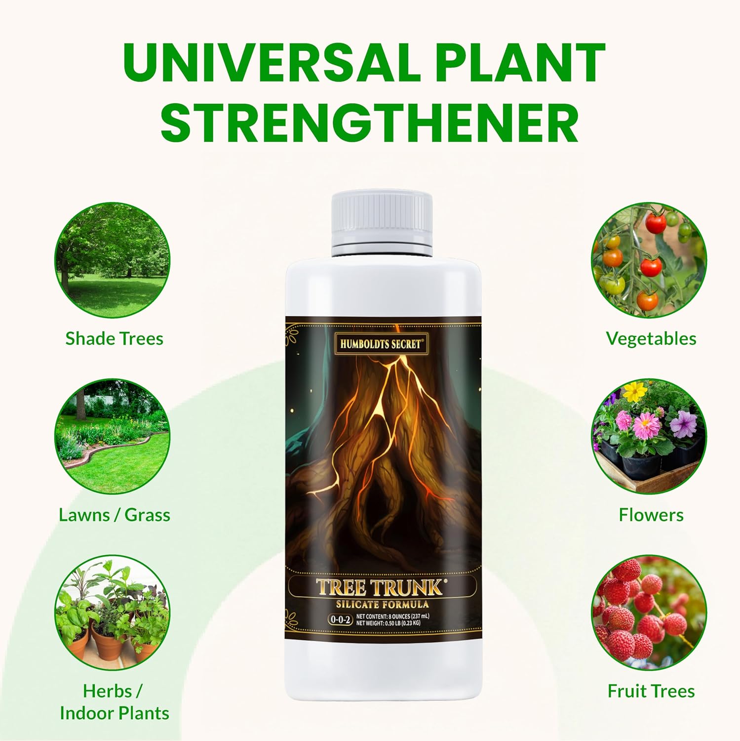 Humboldts Secret Tree Trunk | Potassium Silicate Additive | Liquid Fertilizer for Thicker Stalks, Stress Resistance & Branch Development | Indoor & Outdoor Plant Food, Hydroponic Nutrients, 32 Ounce
