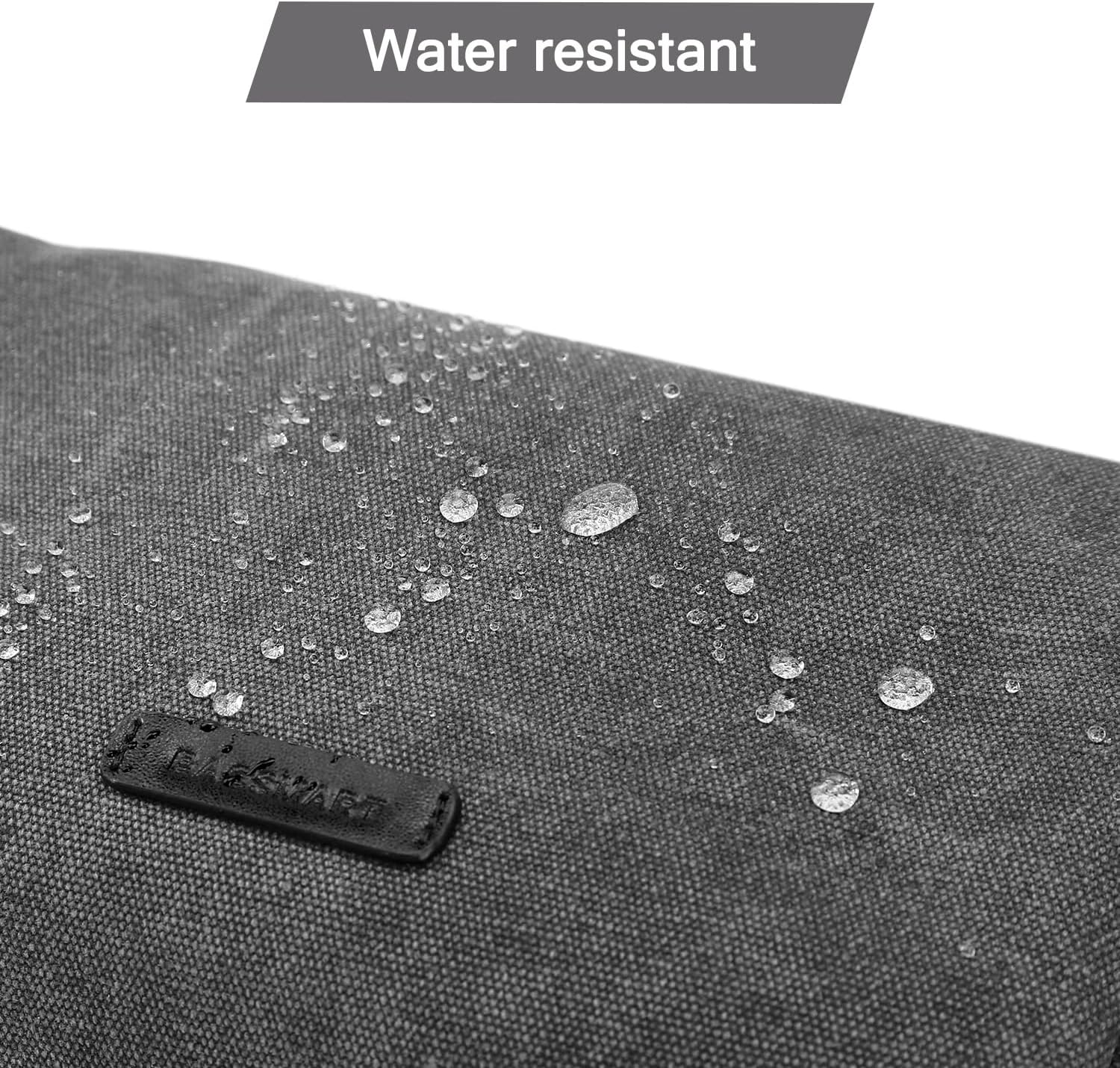 BAGSMART Toiletry Bag for Men, Canvas Travel Toiletry Organizer Dopp Kit Water-resistant Shaving Bag for Toiletries Accessories,Grey-Medium