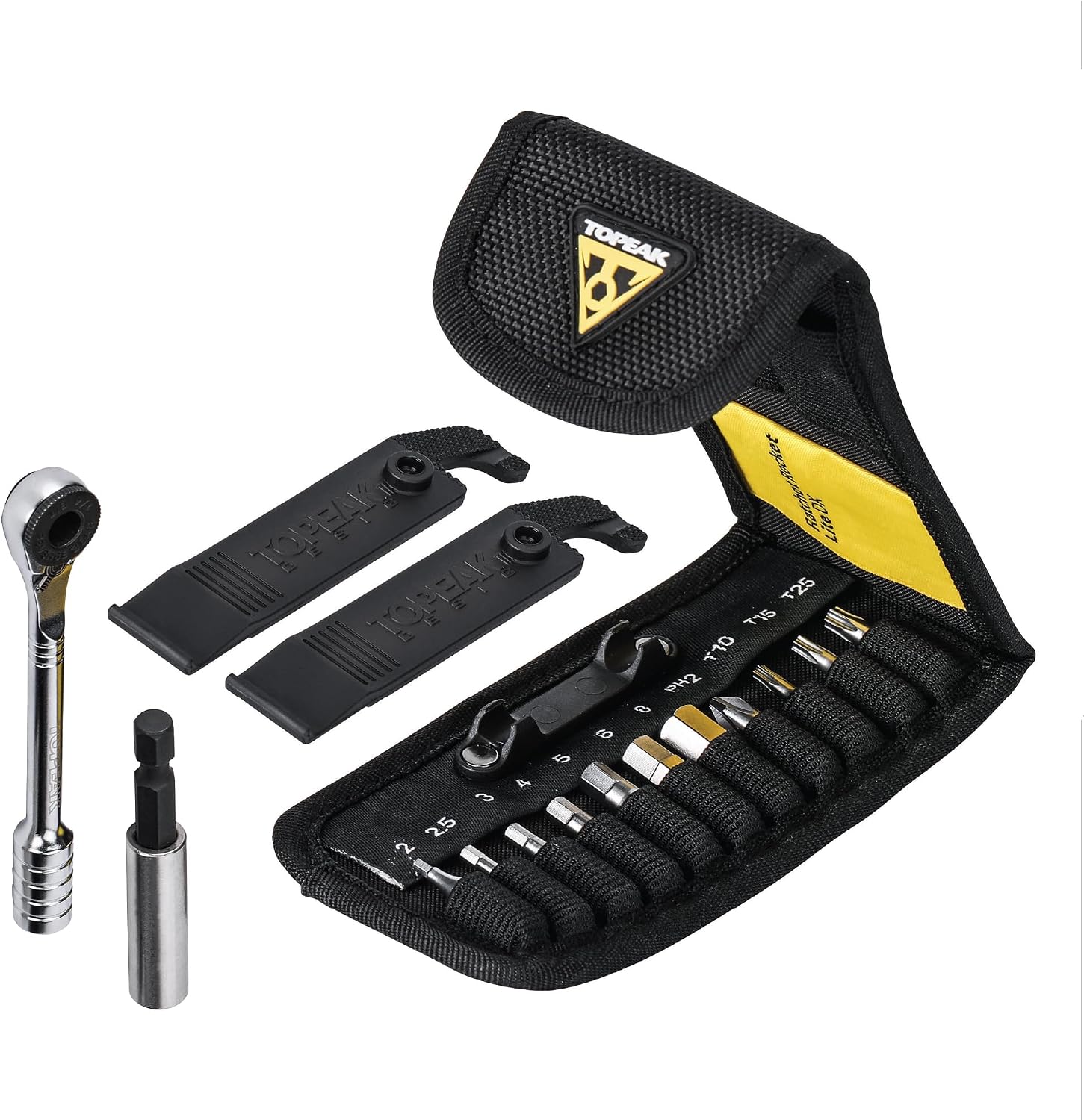 Topeak Ratchet Rocket Lite DX Bike Repair and Maintenance Tool, 16 Functions, Includes Nylon Bag, Black | bike-multifunction-tools