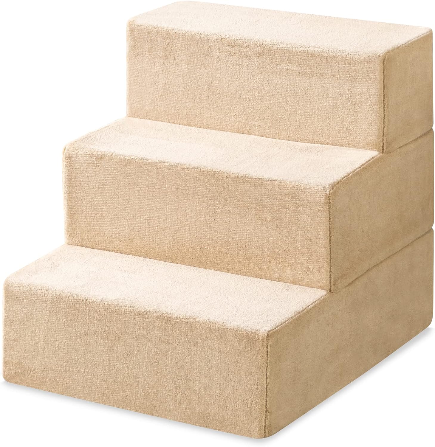 ZINUS Foam 13 Inch 2-Step Step Pet Stairs / Pet Ramp for Cats and Dogs, Extra Small, Beige