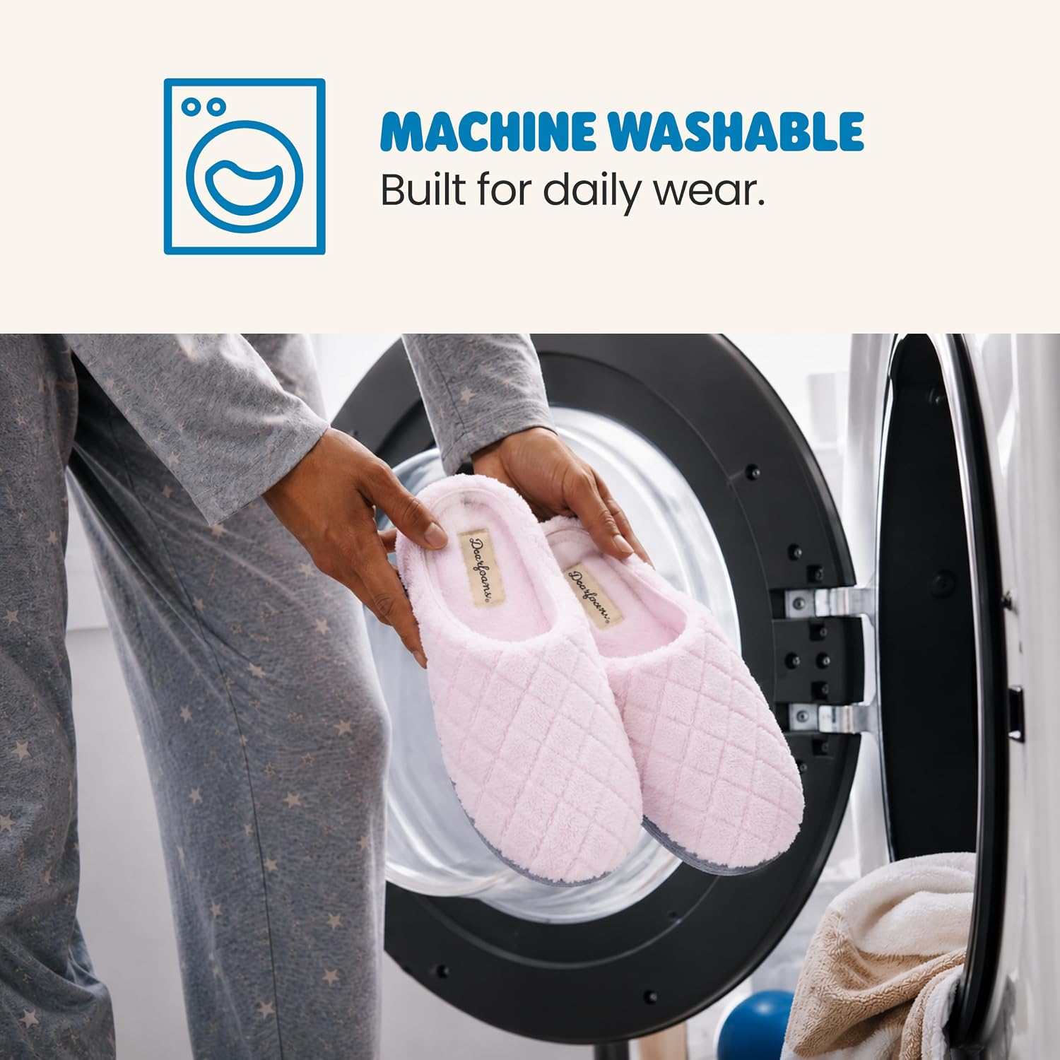 Leslie Terry Clog House Shoes with Memory Foam, Indoor Slippers with Wide Widths