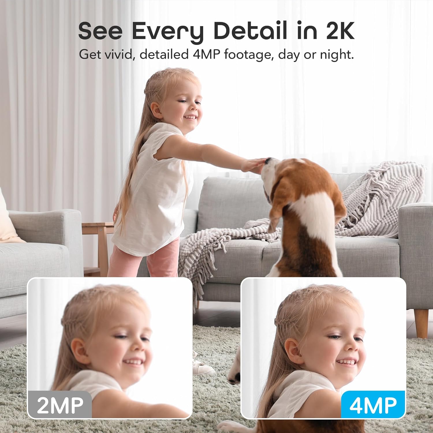 Geeni Orbit 3MP Smart PTZ Security Camera – 2K HD Indoor Security Camera with Auto-Follow Motion Tracking, Pan, Tilt, & Digital Zoom