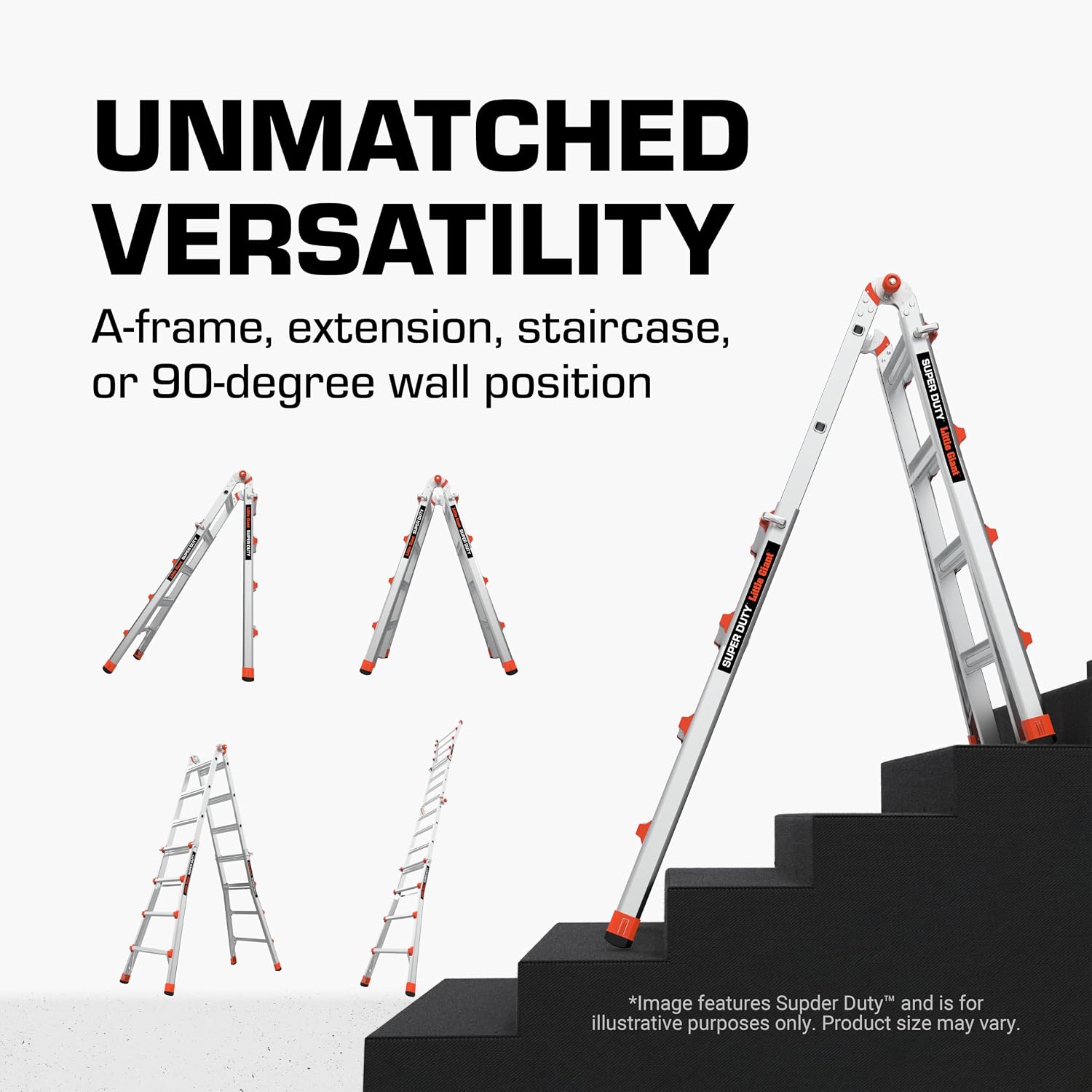 Little Giant Super Duty, 22 ft Multi-Position Ladder, 10403 | Aluminum Multi-Position Ladder, Type IAA 375 lbs. Weight Rating
