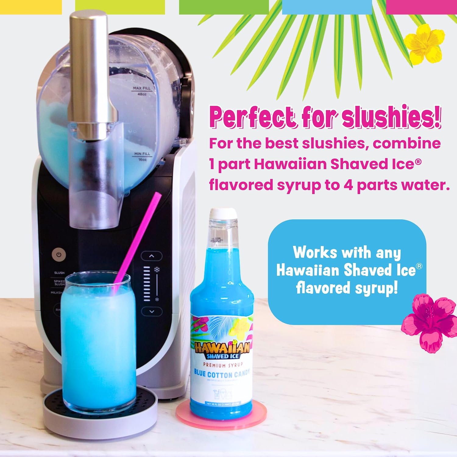 Hawaiian Shaved Ice Syrup Pint 3-pack, Sour Cherry, Sour Grape, & Sour Blue Raspberry, For Slushies, Italian Soda, Seltzers, Popsicles