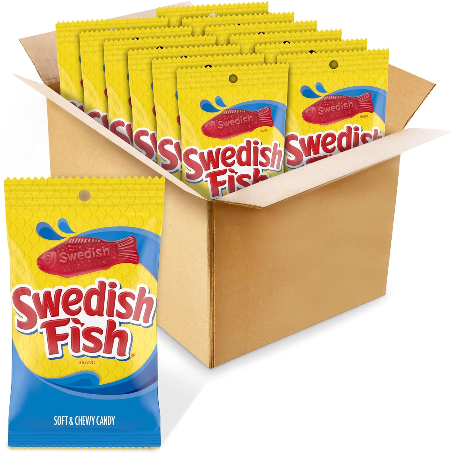 SWEDISH FISH Soft & Chewy Gummy Candy, Bulk Candy, 5 lb