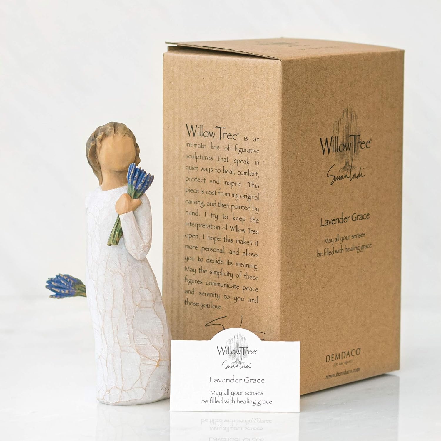 Willow Tree Lavender Grace, Sculpted Hand-Painted Figure | Cast from a Susan Lordi Original Carving, Thoughtful Keepsake Gift for Loved Ones, Celebrations and Moments of Comfort