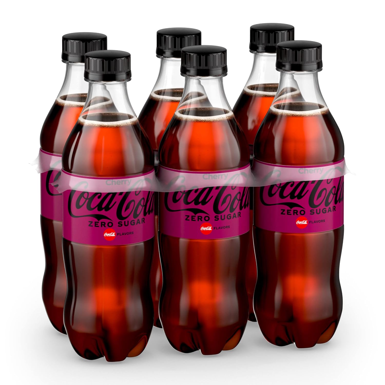 Coca-Cola Zero Sugar Cherry Soda Soft Drink Bottles, 16.9 fl oz, 6 Pack