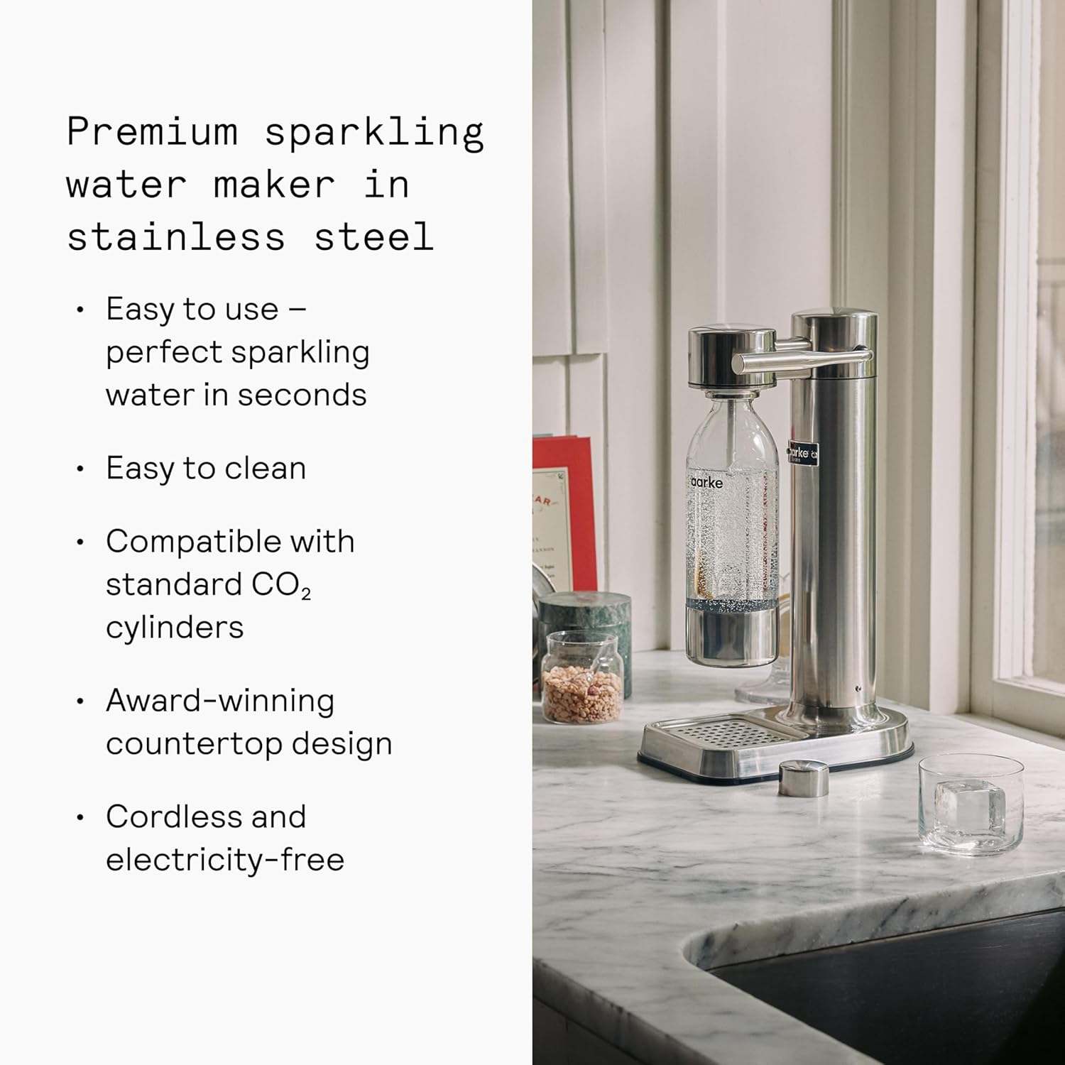 Aarke Carbonator 3 - Premium Sparkling Water Maker, Matte Black