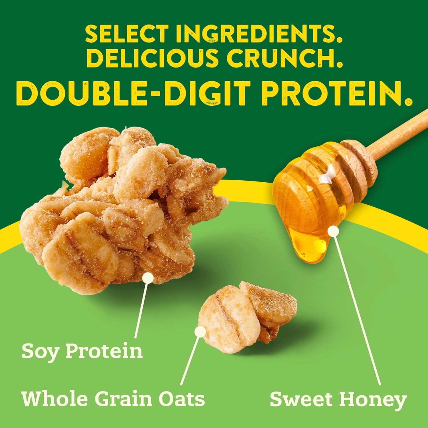 Nature Valley Oats & Honey Protein Granola, Resealable Pouch, 11 oz | 13g Protein & 33g Whole Grain per Serving, Good Source of Fiber, No Artificial Flavors or Colors