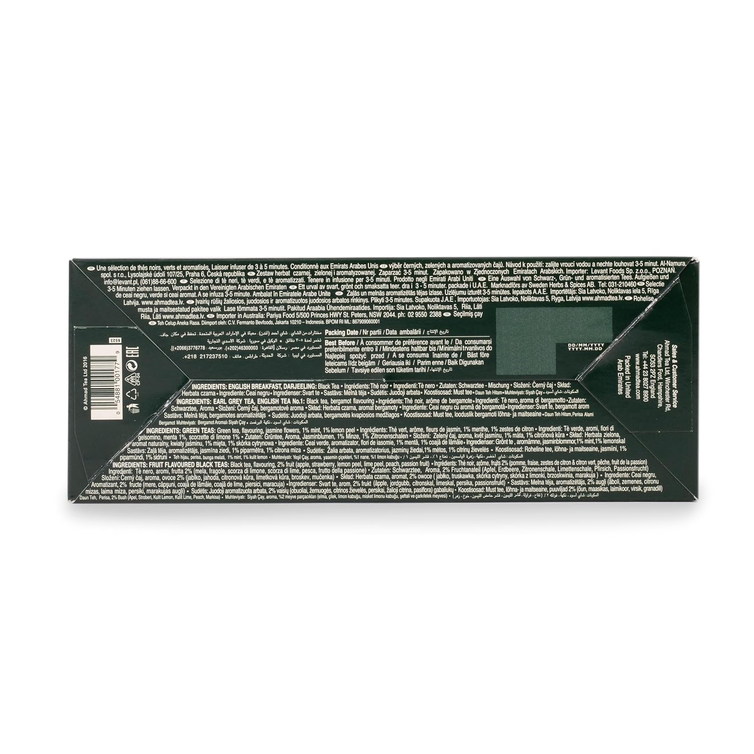 Ahmad Tea Green Tea, Evergreen Selection Pack Teabags, 60 Foil Teabags - Caffeinated & Sugar-Free
