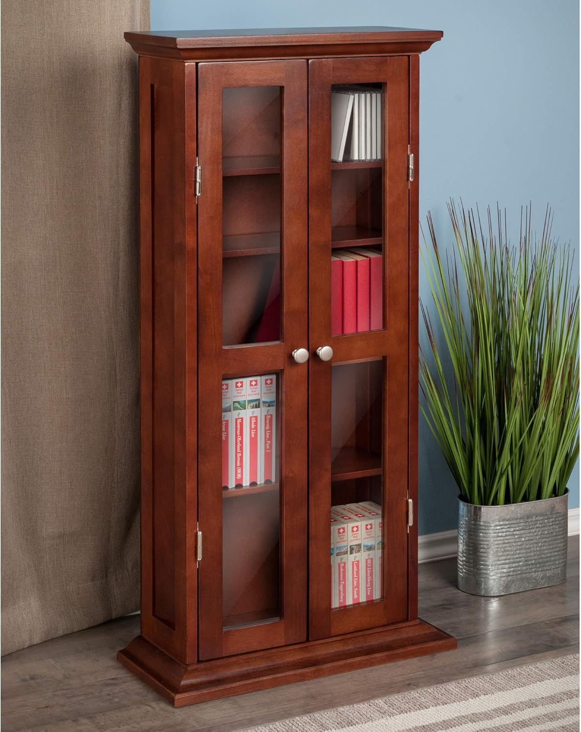 Winsome Wood DVD/CD Cabinet, Antique Walnut (94944)