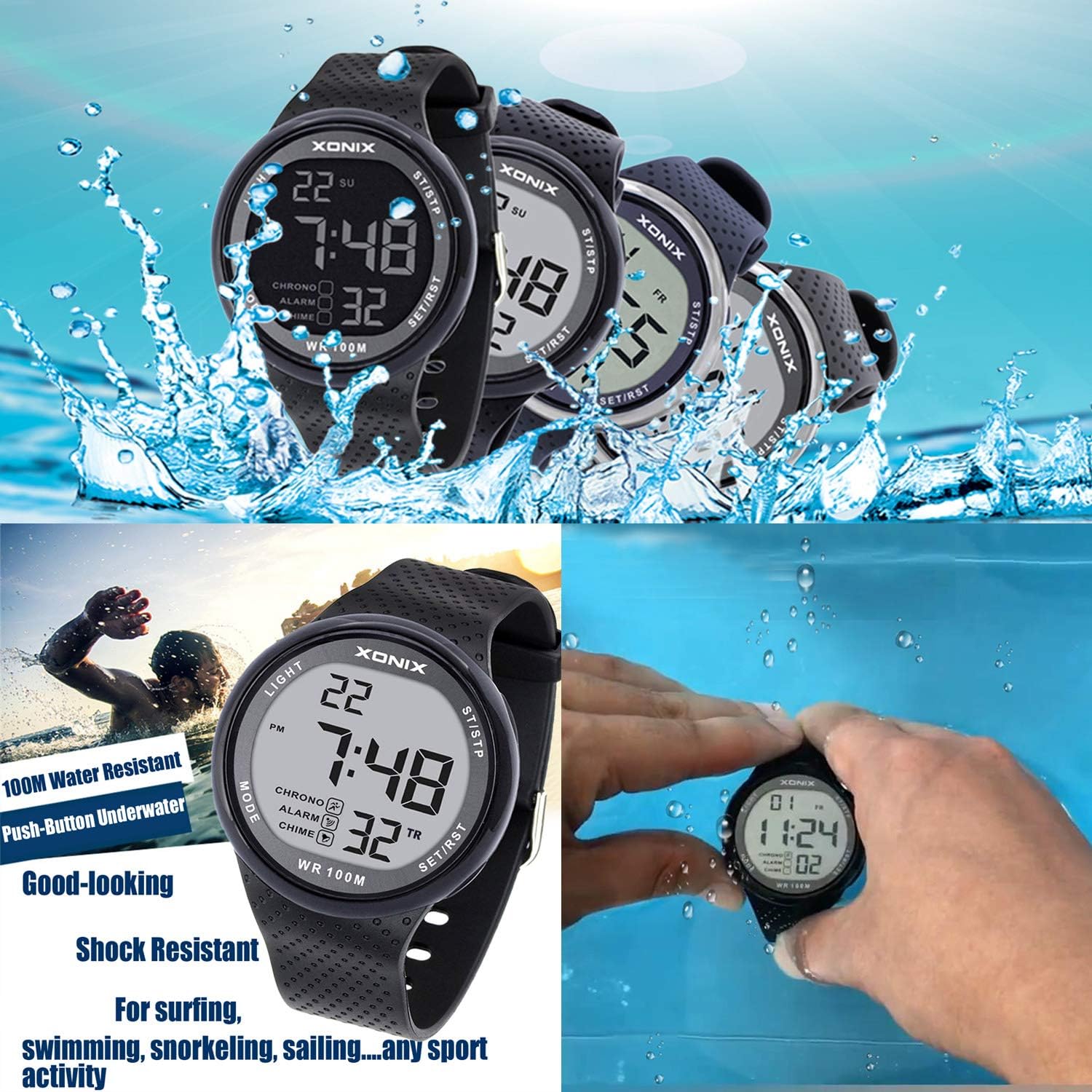 TOMORO Vogue Men's Unisex 100M Waterproof Ultra-Thin Minimalist Sports Watch