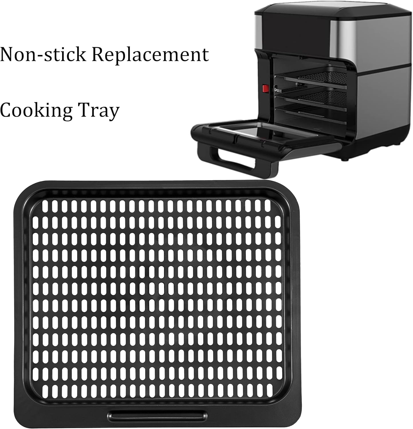 Cooking Tray for Instant Vortex Plus 10 Quart Air Fryer, 3 Pcs Replacement Parts for Innsky 10.6 Qt Oven, Nonstic Cooking Rack