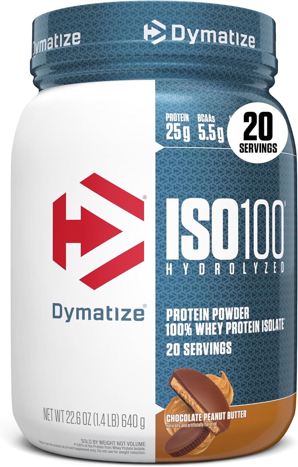 Dymatize ISO100 Protein Powder, 100% Whey Isolate, Gourmet Chocolate | 25g Protein, Hydrolyzed, Fast-Absorbing, Supports Muscle Health, 5.5g BCAAs, Gluten-Free, 76 Servings, 5 lb