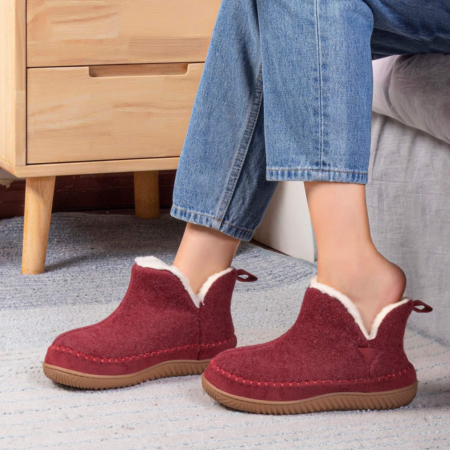 Zizor Women's Moccasin Bootie Slippers, Memory Foam House Shoes