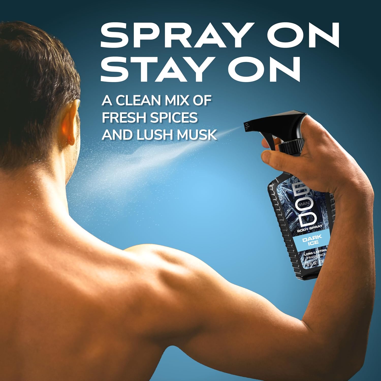 BOD man Fragrance Body Spray, Fresh Blue Musk, 8 fl oz