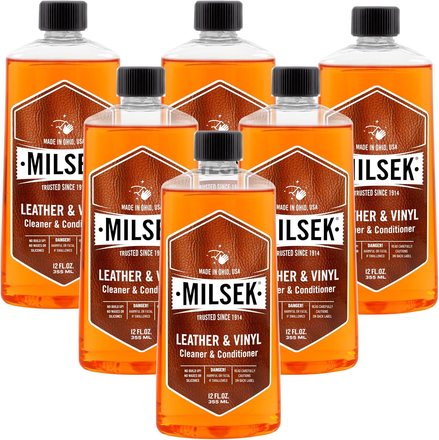 Milsek Leather & Vinyl Cleaner & Conditioner - Cleaning Supplies for Leather Home Furnitures, Couch, Automotive Interior, Shoes, Bags - 12 Fl Oz (Pack of 1) | Cleans, conditions, and helps protect leather and vinyl surfaces for long-lasting appearance an…