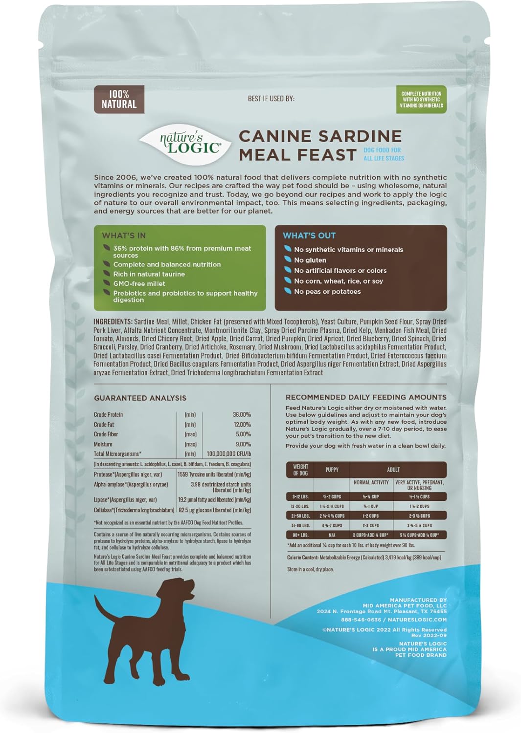 NATURE'S LOGIC Dry Dog Food - Beef Meal Feast Dry Kibble, 13 lb